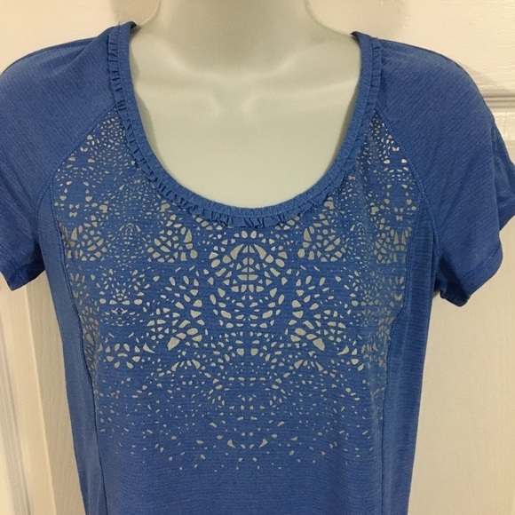 Women's Blue Short Sleeve Top - Picture 3 of 10